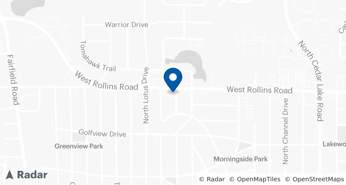 Map of Dairy Queen Location:: 707 W Rollins Rd, Round Lake Beach, IL, 60073-1224